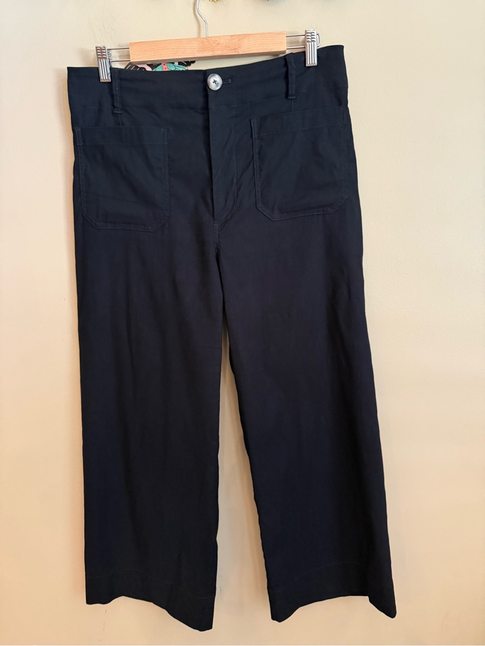 Maeve Black Cropped Wide-Leg Pants - Picture 6 of 12